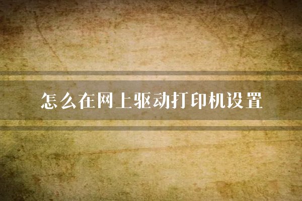 怎么在网上驱动打印机设置？