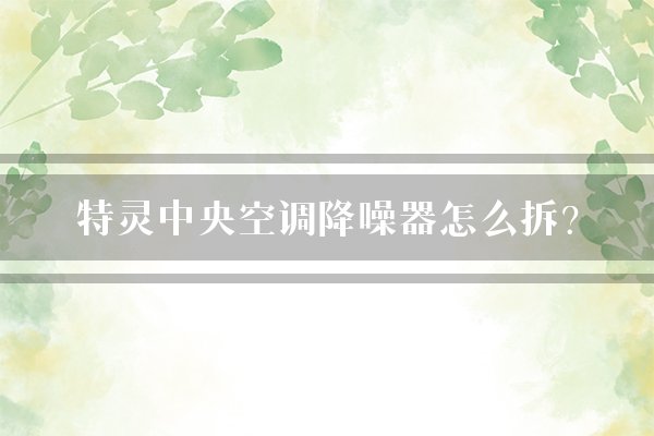 特灵中央空调降噪器怎么拆？