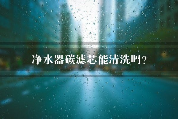 净水器碳滤芯能清洗吗？