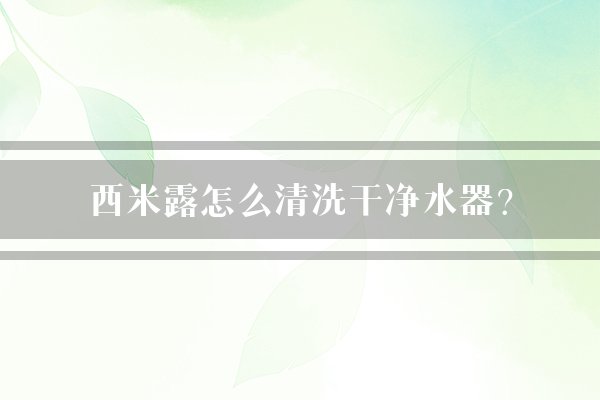 西米露怎么清洗干净水器？