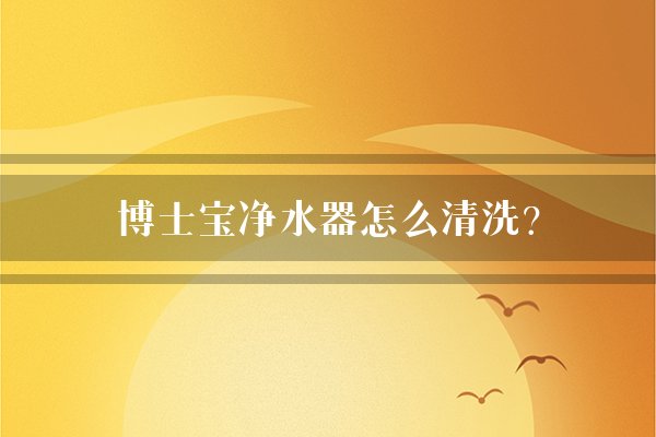 博士宝净水器怎么清洗？