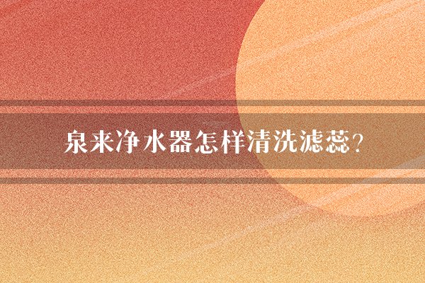 泉来净水器怎样清洗滤蕊？