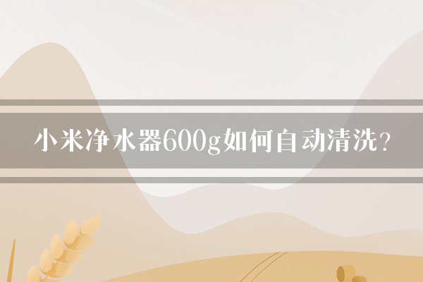 小米净水器600g如何自动清洗？
