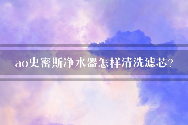 ao史密斯净水器怎样清洗滤芯？