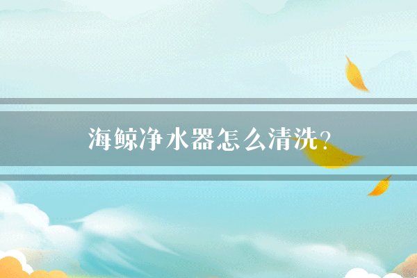 海鲸净水器怎么清洗？
