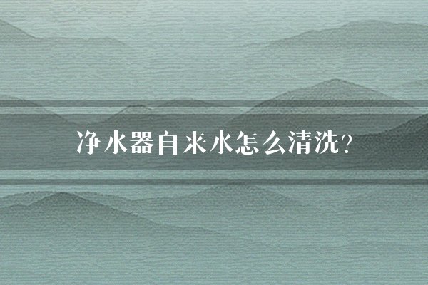净水器自来水怎么清洗？