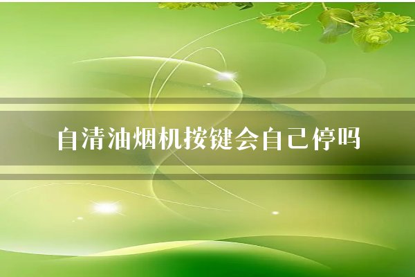 自清油烟机按键会自己停吗？
