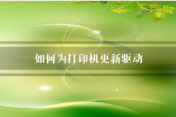 如何为打印机更新驱动？