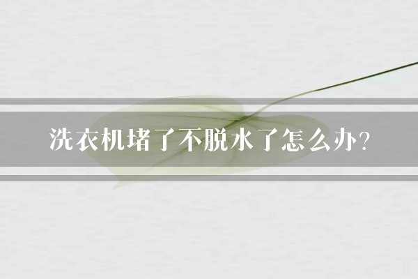 洗衣机堵了不脱水了怎么办?
